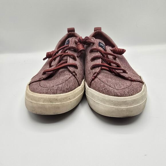 Sperry Crest Vibe maroon sparkle slip on shoes women's 9 red canvas leather - Picture 5 of 12